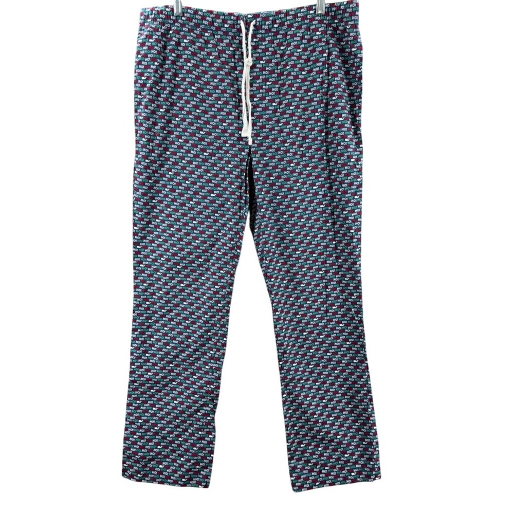 Vineyard Vines Pajama Pants Mens L Blue Ho Ho Ho Christmas Whale Print